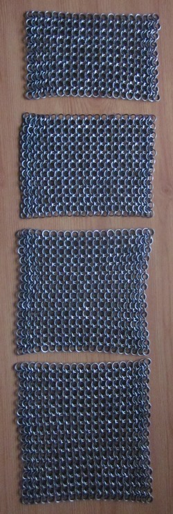 4 differently sized sections in a column