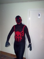 John in Spider-Man 2099 costume