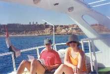 John and Julia on the boat