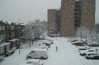 Car park covered in snow