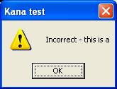 Incorrect answer